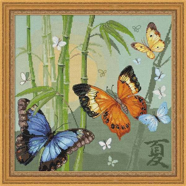 Набор для вышивания риолис 1336 бабочки, 35*35 см