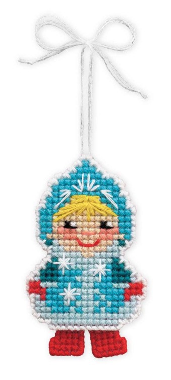 Набор для вышивания риолис 1539ас новогодняя игрушка снегурочка,  5,5*8 см