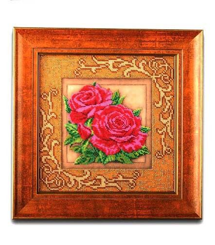 Набор для вышивания бисером радуга бисера в-411 роскошные розы, 20.5*20.5 см