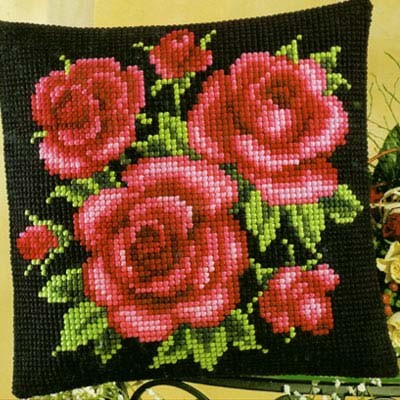 Набор для вышивания vervaco 1200-543 розы на черном, 40х40 см