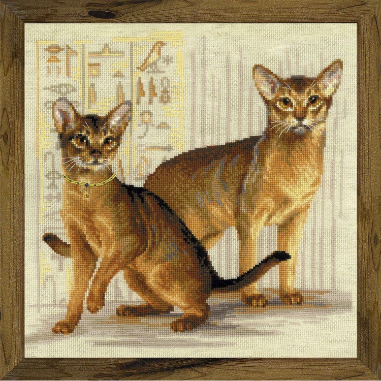 Набор для вышивания риолис 1671 абиссинские кошки, 40*40 см
