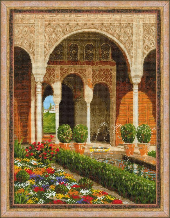 Набор для вышивания риолис 1579 двор ручья. дворец хенералифе, 30*40 см