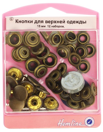 Кнопки для верхней одежды с инструментом для установки hemline