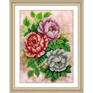 Набор для вышивания бисером Паутинка Б-1209 Чайные розы, 28*38 см