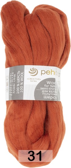 Пряжа Пехорка Шерсть для валяния тонкая