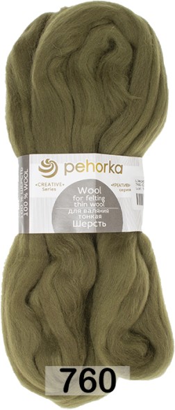 Пряжа Пехорка Шерсть для валяния тонкая