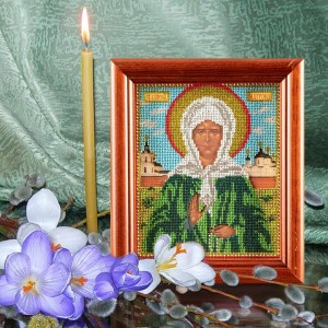 Набор для вышивания бисером Радуга Бисера В-306 Св. Матрона Московская, 12*14.5 см