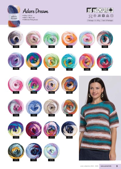 Каталог цветов YarnArt 2024-2025