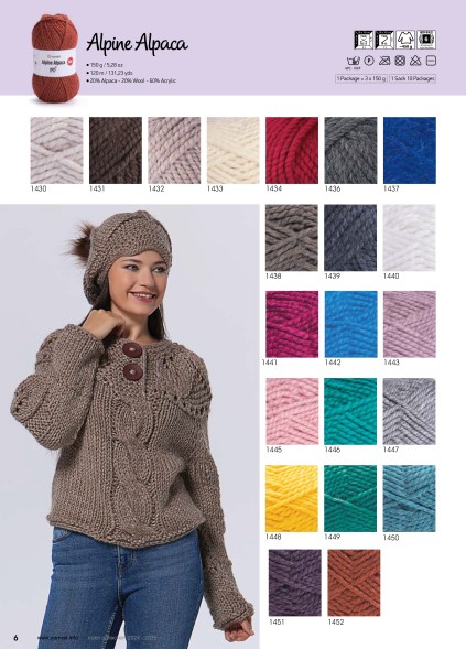 Каталог цветов YarnArt 2024-2025