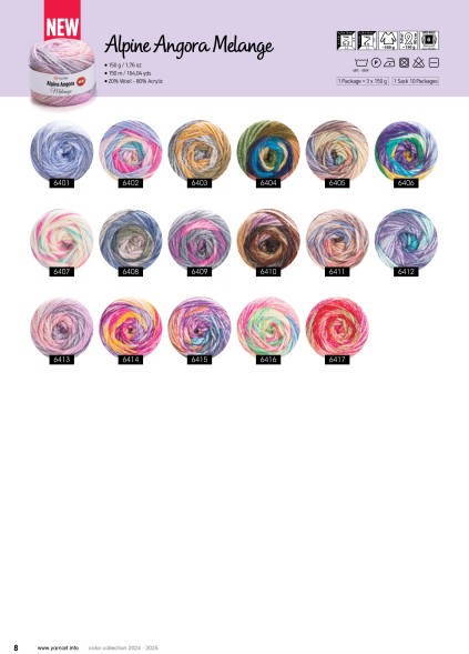 Каталог цветов YarnArt 2024-2025
