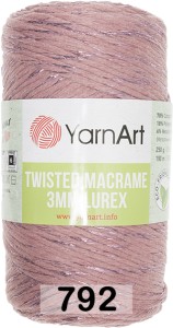 Пряжа Yarnart Macrame Twisted 3 Mm Lurex