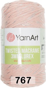 Пряжа Yarnart Macrame Twisted 3 Mm Lurex