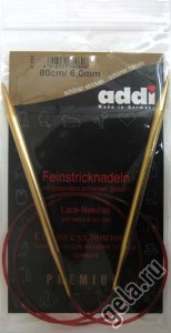 Спицы Addi позолоченные круговые с удлиненным кончиком для тонкой пряжи