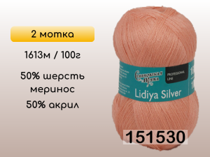 Пряжа Семеновская Lidiya silver / Лидия сильвер, 2 мотка