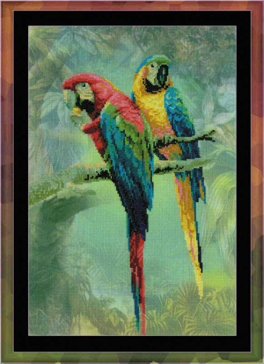 Набор для вышивания риолис рт-0013 попугаи, 26*40 см