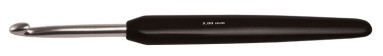 Крючок для вязания с эргономичной ручкой "Basix Aluminum" серебристый/черный