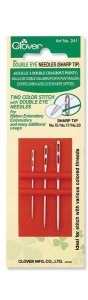 Иглы с двойным ушком с острым или тупым кончиком Clover
