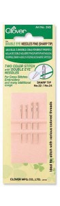 Иглы с двойным ушком с острым или тупым кончиком Clover