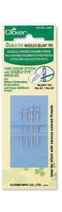 Иглы с двойным ушком с острым или тупым кончиком Clover