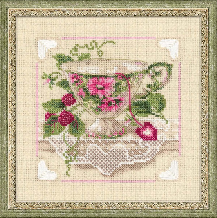 Набор для вышивания риолис 1476 малиновый чай, 20*20 см