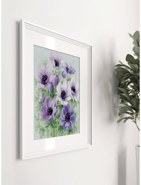 Набор для вышивания Риолис 2176 Лиловые Анемоны, 30*30 см