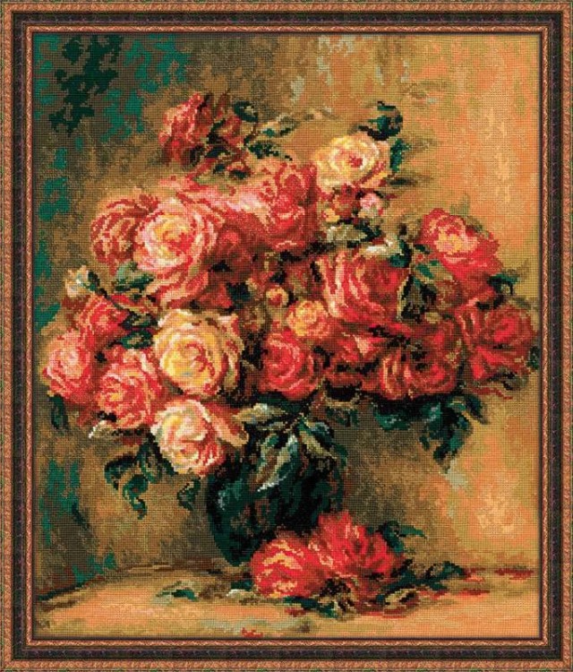 Набор для вышивания риолис 1402 букет роз, 40*48 см