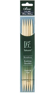 Спицы Clover Takumi чулочные бамбуковые