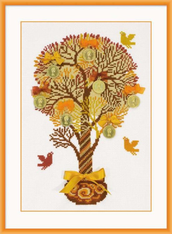 Набор для вышивания риолис 1294 денежное дерево, 21*30 см