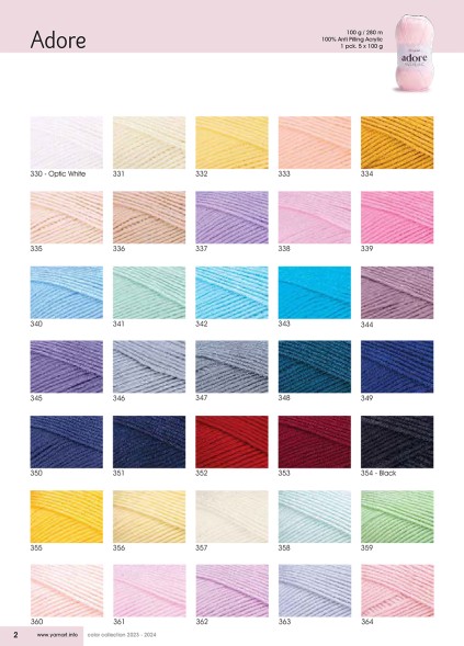 Каталоги цветов Yarnart 2021-2024