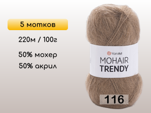 Пряжа YarnArt Mohair Trendy, 5 мотков