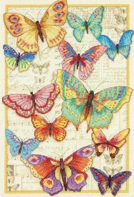 Набор для вышивания dimensions 35338-70-dms красота бабочек, 