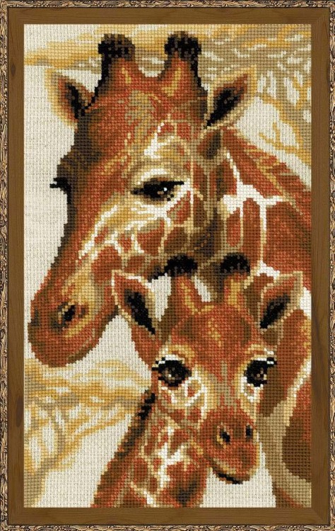 Набор для вышивания риолис 1697 жирафы, 22*38 см