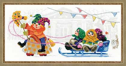 Набор для вышивания Риолис 1519 Масленица. петрушка, 25*50 см
