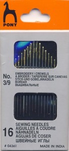 Иглы для вышивания PONY