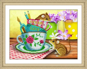 Набор для вышивания бисером Паутинка Б-1478 Мышки, 38*28 см