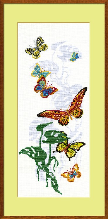 Набор для вышивания риолис 903 экзотические бабочки, 22*50 см