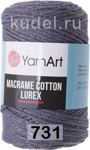 Пряжа Yarnart Macrame Cotton Lurex