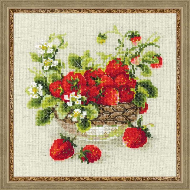 Набор для вышивания риолис 1449 садовая клубника, 30*30 см