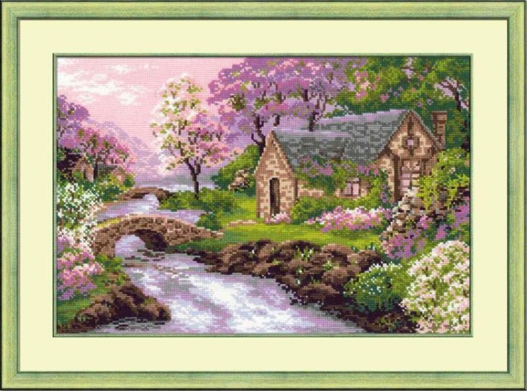 Набор для вышивания риолис 1098 весенний пейзаж, 38*26 см