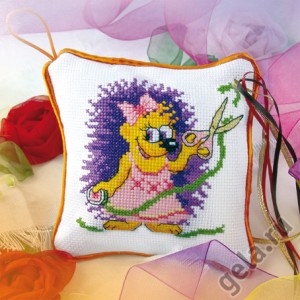 Набор для вышивания Марья Искусница Ежик с лентами, 10х10 см