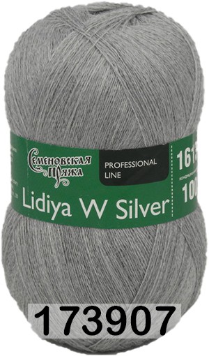 Пряжа Семеновская Lidiya W silver / Лидия ЧШ сильвер