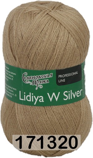 Пряжа Семеновская Lidiya W silver / Лидия ЧШ сильвер