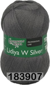 Пряжа Семеновская Lidiya W silver / Лидия ЧШ сильвер