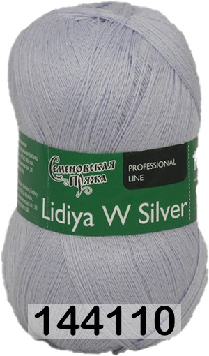 Пряжа Семеновская Lidiya W silver / Лидия ЧШ сильвер