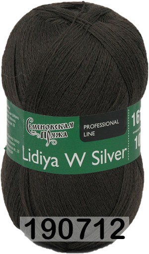 Пряжа Семеновская Lidiya W silver / Лидия ЧШ сильвер