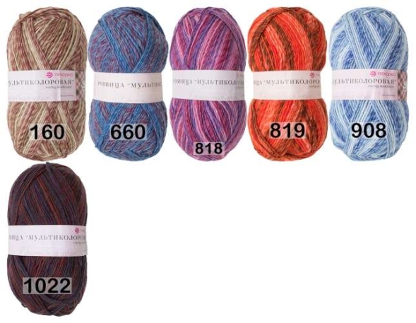 Пряжа пехорка ровница мультиколоровая