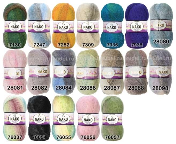 Пряжа nako mohair delicate colorflow