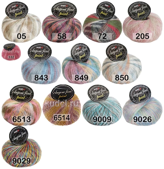 Пряжа сеам angora fine print