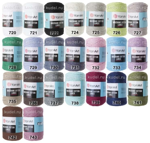 Пряжа yarnart macrame cotton lurex