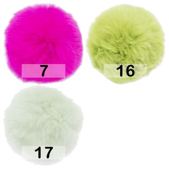 Помпон из меха кролика  6-9 см